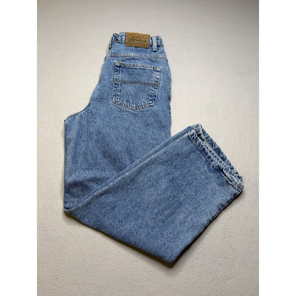 Express Jeans Womens 11/12 Blue Bleus Vintage‎ 90s Mom Wide Leg High Waist Denim